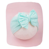 Pastel Green Big Bow Cotton Baby Headband